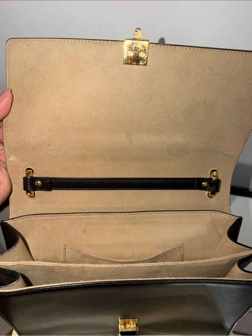 Fendi Brown & Black FF Motif Leather Shoulder Bag and crossbody with Red Accent